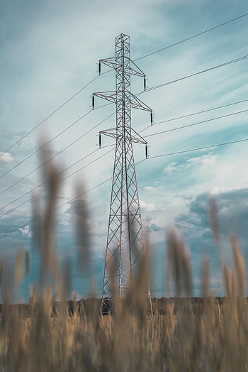 Nature, Grass, Sky, Design, Construction, Wires, Wire HD phone wallpaper