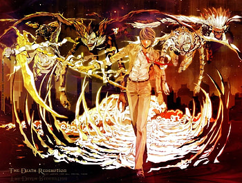 Love Death Note, Death note, god of death, anime, light, fire HD wallpaper