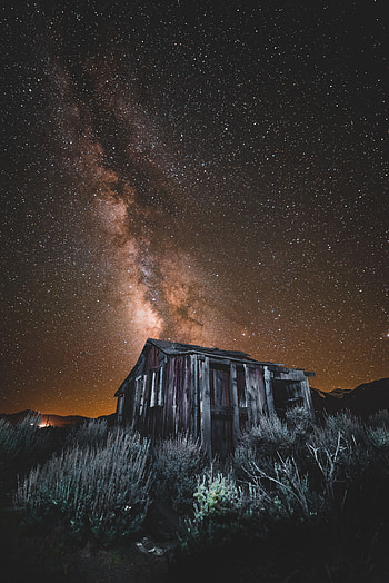 Nature, Night, Usa, Structure, Starry Sky, Milky Way, United States, June Lake HD phone wallpaper
