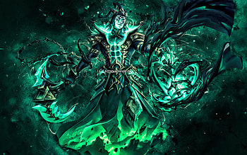 Unbound Thresh, , turquoise neon lights, League of Legends, MOBA, artwork, Teamfight Tactics, Unbound Thresh Build, LoL, Unbound Thresh League of Legends HD wallpaper