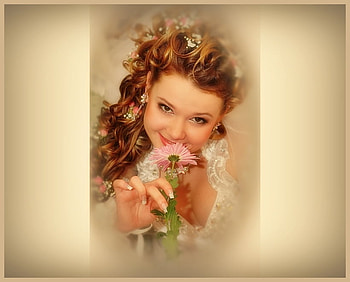 Happy, blond, other, girl, beautiful, people, beauty, woman, wedding, flower, sexy wedding HD wallpaper