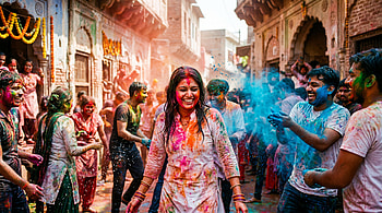Holi Street Carnival —, Woman, Festival HD wallpaper