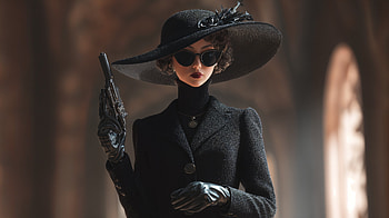 Ultra : Elegant Woman Spy in Black Attire, woman, Spy, sunglasses, glove HD wallpaper