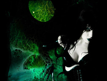 Gothic, girl, 3d, green HD wallpaper