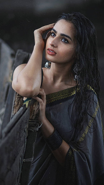 Ayesha Khan, saree lover, beautiful HD phone wallpaper