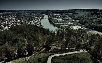 Nature, City, Bridge, Color, Colors, Gloomy, From Above, Above, Settlement, Hamlet HD wallpaper
