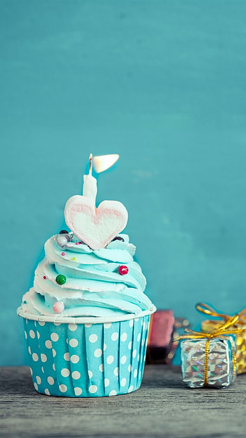 Happy Birtay, Blue Cup Cake HD phone wallpaper