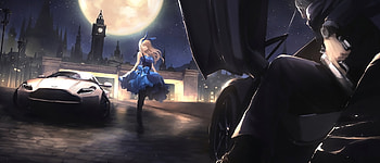 Anime Car And Blonde Girl Gangster, anime-girl, anime, artwork, artist, digital-art HD wallpaper