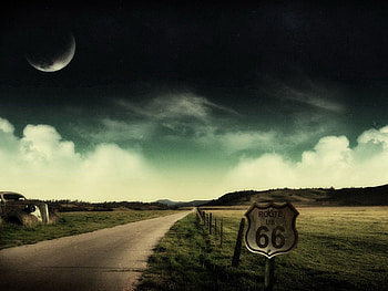 Fantasy, Sky, Road, Pointer, Planet, Sign, Body HD wallpaper