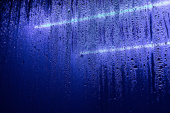 Drops, Macro, Surface, Moisture, Neon, Glass HD wallpaper