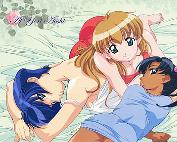Ai-Yori-Aoshi-bleu-Indigo, bleach, anime, baby, ai yori aoshi, girls, flowers, hair, indigo HD wallpaper
