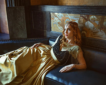 Odalisque, model, sofa, marketa novak, divan, redhead, girl, woman, concubine HD wallpaper