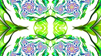 Trippy Psychedelic Fractal, trippy, psychedelic, aesthetic, green, Abstract, fractal, abstract green HD wallpaper