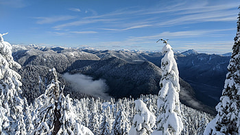 Cypress Provincial Park, British Columbia, snow, winter, clouds, landscape, sky, mountains, canada HD wallpaper