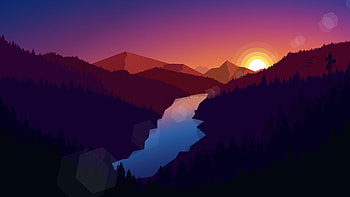 Forest Dark Evening Sunset Last Light Minimalistic, forest, sunset, evening, minimalism, minimalist, artist, artwork, digital-art, deviantart HD wallpaper