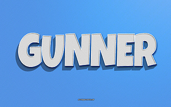 Gunner, blue lines background, with names, Gunner name, male names, Gunner greeting card, line art, with Gunner name HD wallpaper