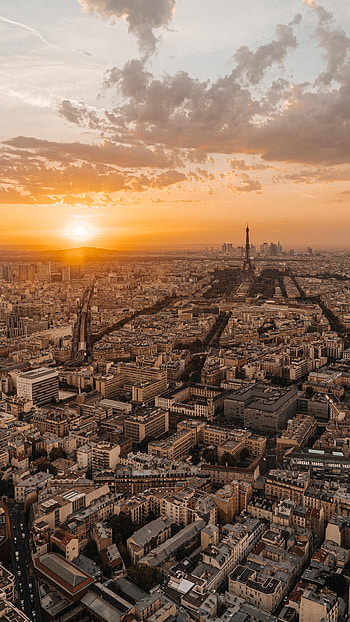 Cities, Sunset, City, Building, France, Roof, Roofs HD phone wallpaper