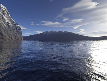 Wide lake, nature, water, lake, mountain HD wallpaper