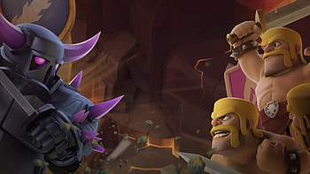 Barbarian Vs Pekka Clash Of Clans, barbarian, clash-of-clans, supercell, games, pekka HD wallpaper