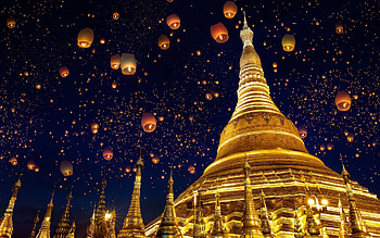 Shwedagon Pagoda, Background , Divine beauty, Spiritual sanctuary HD wallpaper