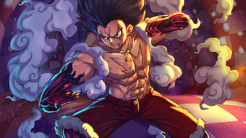 Monkey D. Luffy In Colorful Smokes Background One Piece HD wallpaper
