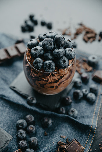 Food, Blueberry, Bilberries, Berries, Glass HD phone wallpaper