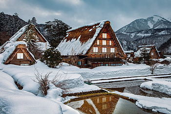 Winter House in Japan-Shirakawa-go, Shirakawa, Winter, Japan, go HD wallpaper