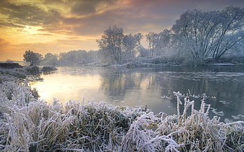 Landscape, Winter, Nature, Rivers HD wallpaper
