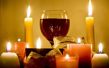 Still life, candle, red, glass, candles, , wine HD wallpaper