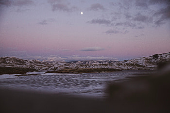 Landscape, Nature, Mountains, Twilight, Snow, Dusk, Bay HD wallpaper