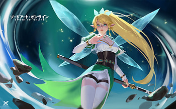Fairy, blue, wings, blonde, fantasy, green, star academy, girl HD wallpaper