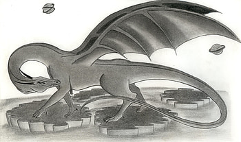 Fantasy_dragon_by_stardust, dragon, black, winged, fantasy HD wallpaper