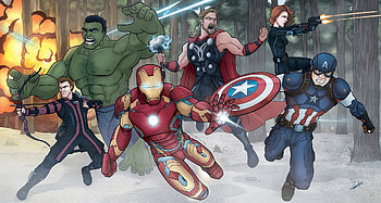 The Avengers Age Of Ultron Battle Scene Fanart, avengers, artist, artwork, artstation, digital-art, iron-man, hulk, thor, black-widow, hawkeye, captain-america HD wallpaper