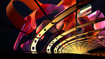 Pink Orange Artistic Digital Art Stock Windows 11 Black Background Windows 11 HD wallpaper