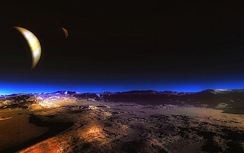 A Night in Space, Stars, Planets, Space, Moons, Galaxies, Night, Lights HD wallpaper