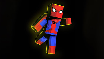 Minecraft Spiderman, minecraft, spiderman, superheroes, dark, black, artist, artwork, digital-art HD wallpaper