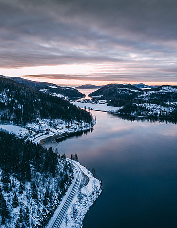 Sea, Landscape, Nature, View From Above, Hills, Norway, Bay, Islands HD phone wallpaper