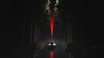 A Boat Adventure In The Night Lake, boat, dark, artist, artwork, digital-art HD wallpaper