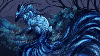 Art, Fox, Predator, Glow, Fantastic HD wallpaper