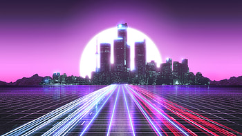 City Lights Long Exposure Synthwave , synthwave, long-exposure, artist, artwork, digital-art, deviantart HD wallpaper