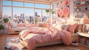 Sunny City View Bedroom, bedroom HD wallpaper
