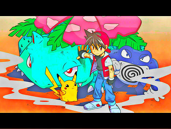 Red Victory, pikachu, victory, pokemon, red HD wallpaper
