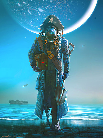 Art, Cyborg, Pirate, Hidden Treasures, Treasures HD phone wallpaper