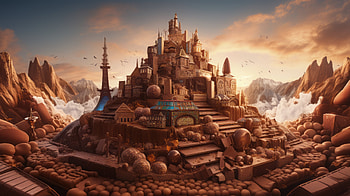 The Chocolate Kingdom, AI Art, food, chocolate HD wallpaper