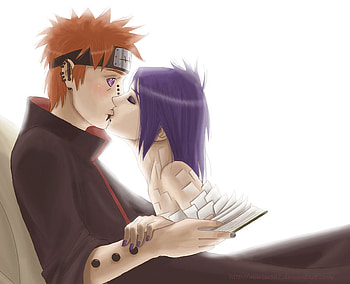 My favorite book, sexy, read, cute, konan, book, anime, love, akatsuki, rinnegan, yahiko, kiss, nagato, blush, pein HD wallpaper