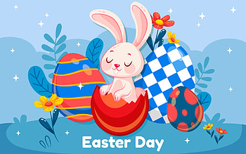 :), red, bunny, egg, blue, easter, card HD wallpaper