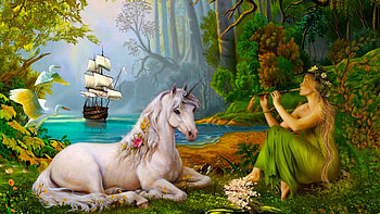 unicorn , Full , screens, Whimsical charm HD wallpaper