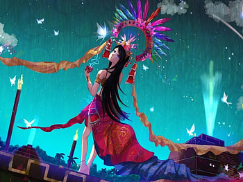 Anime, style, art, sky, girl HD wallpaper