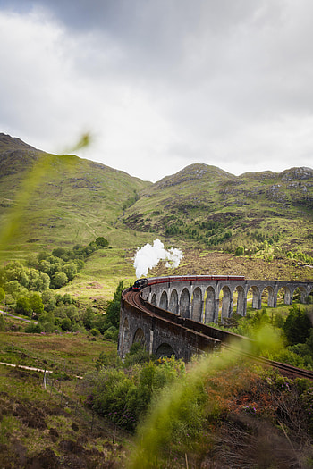 Nature, Smoke, Hills, Bridge, Railway, Train HD phone wallpaper