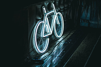 Bicycle, night, glow HD wallpaper